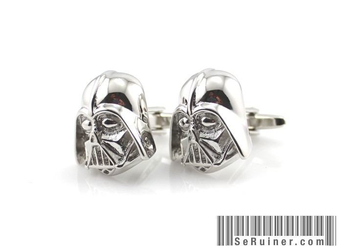 Darth-Vader-Helmet-in-font-b-3D-b-font-Metal-Cuff-Links-Silver-SciFi-font-b