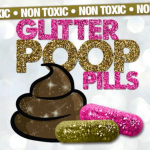 Glitter poop pils licorne
